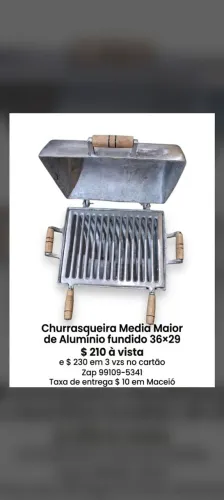 Churrasqueira Média Menor de Alumínio fundido