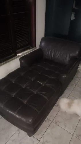 Espreguiçadeira Divã "Chaise Longue" em Couro Legítimo