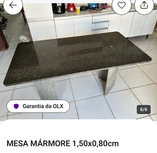 MESA DE MÁRMORE 1,50x0,80