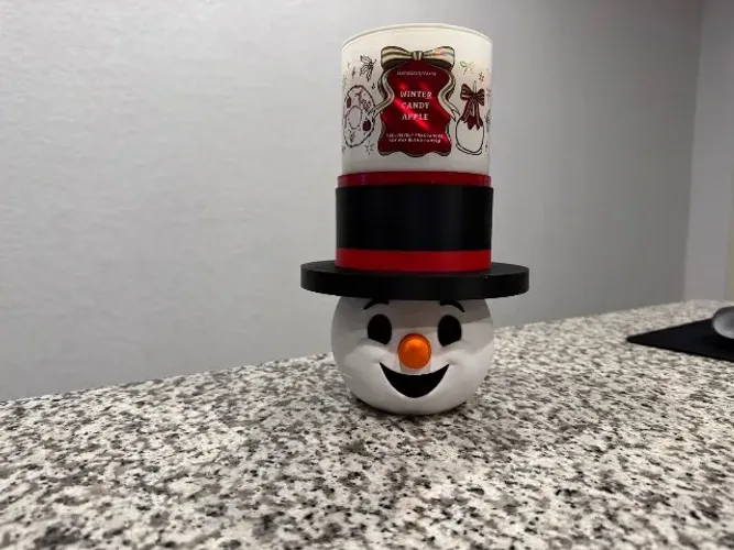 Porta Vela Boneco de Neve