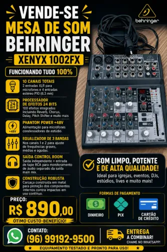 Mesa de Som Behringer 1002fx Xenyx