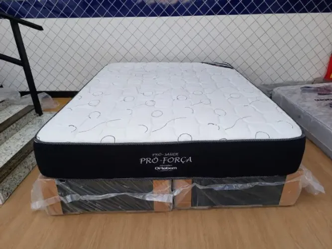 Cama box com Colchão Queen ortobom pro força D45, sem uso Aceito cartão e entrego!