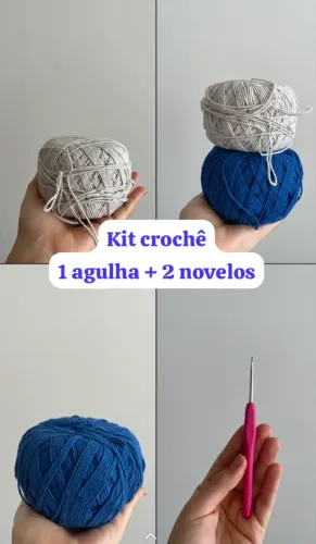 Kit crochê ( 1 Agulha + 2 novelos)