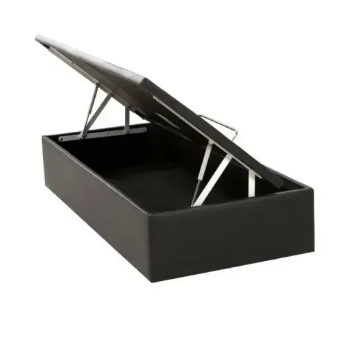 Base Solteiro Ortobom Sommier Baú Phys Courino Preto - Branco 88x188x39