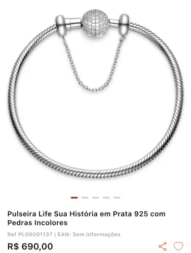 Pulseira Life Vivara fecho brilhante
