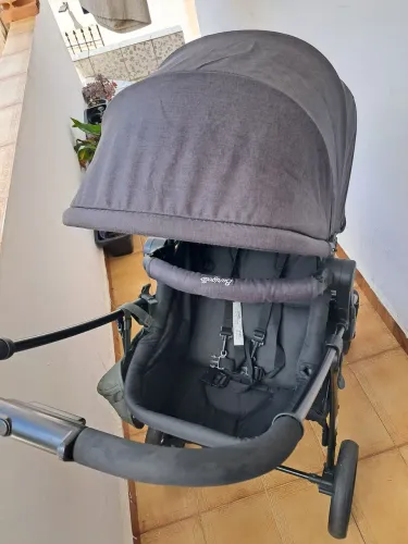 Carrinho Burigotto Convert System Dark Gray + Bebê Conforto Touring X