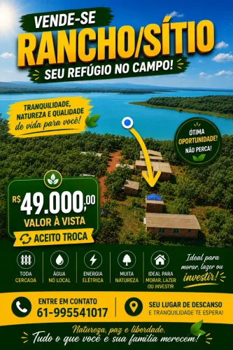 VENDO RANCHO/SÍTIO-BARRAGEM DO PARANÃ