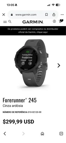 Relógio Garmin Forerunner 245