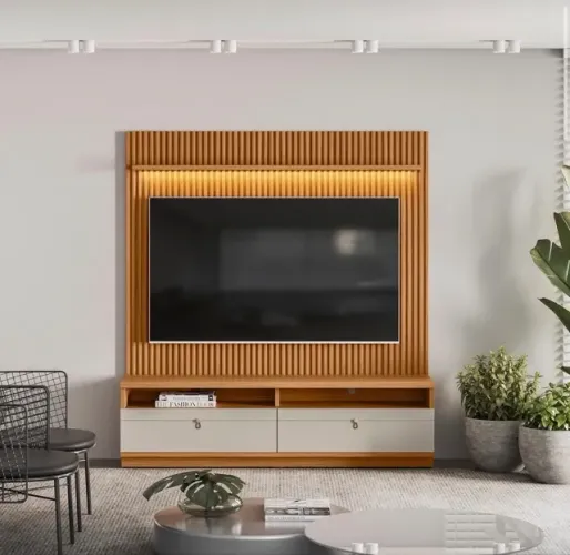 Painel com Rack Aurélion 180 cm para TV até 75 polegadas