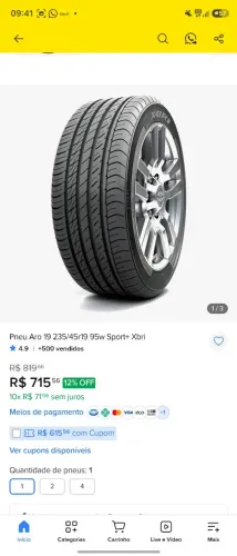 Pneu sport+ brix 235/45r19 novinho
