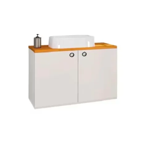 Kit Banheiro Madri 66cm Novo na Caixa - Gabinete + Cuba de Cerâmica