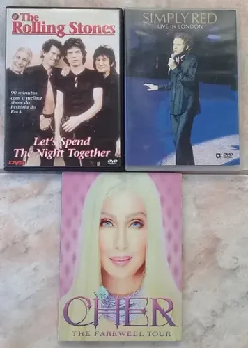 the rolling stones/simple red/cher(pacote-3 dvds)
