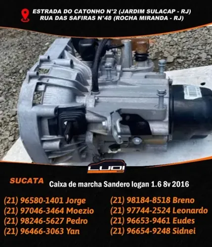 Caixa de marcha Renault Sandero logan 1.6 8v 2016