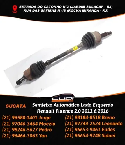 Semieixo Automático Lado Esquerdo Renault Fluence 2.0 2011 à 2016