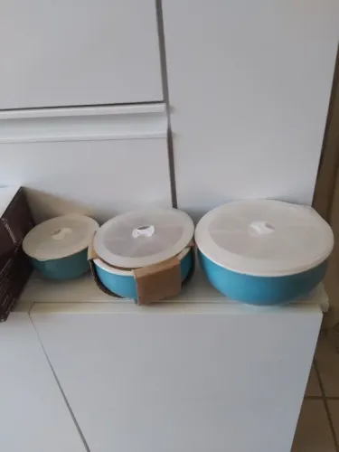  Tigelas porcelana com Tampa - Azul