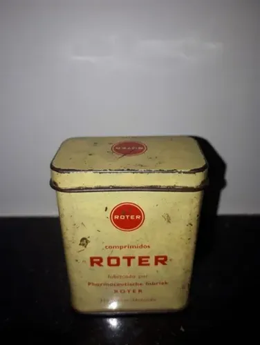 antiga e rara lata de comprimidos da holandesa roter