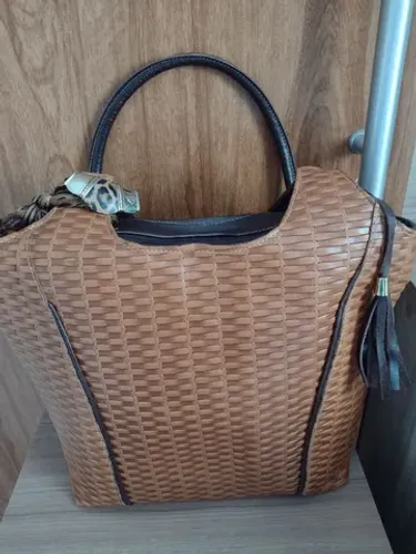 ABAIXOU Linda Bolsa de couro legítimo marrom