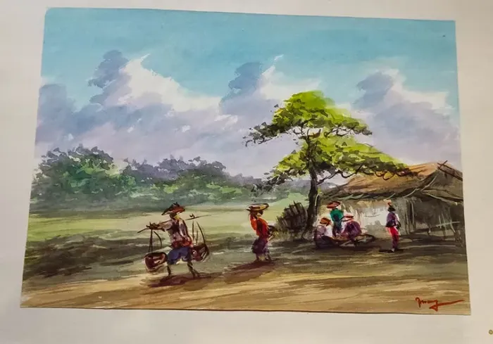 Pintura Aquarela Antiga