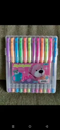 Estojo novo com 12 canetas coloridas em gel <br>