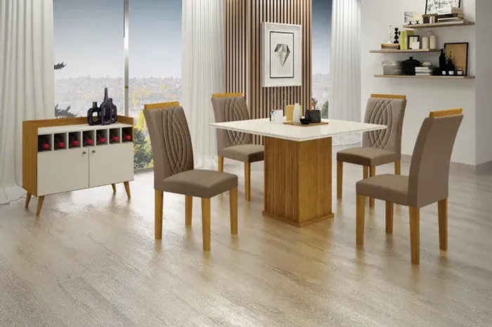 Mesa de Jantar Ripado 4 Lugares Nápoles t76