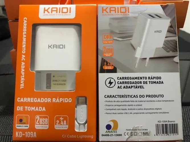 Carregador Rápido iPhone Kaidi KD-109A wpp.43. *