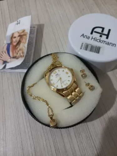 Relógio Ana Hickmann Dourado Novo