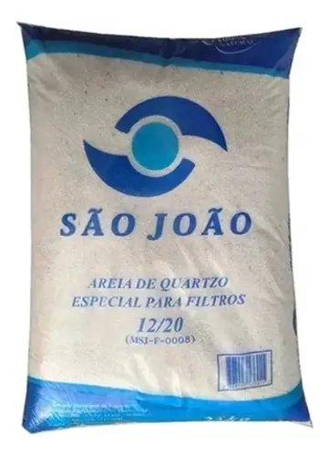 Areia para filtro de piscina 25kg São João 