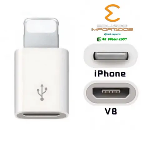 Adaptador V8 fêmea para Iphone (Lightning)