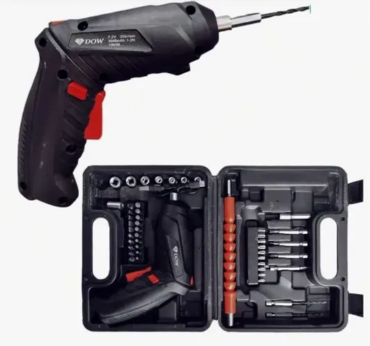 Mini Parafusadeira Furadeira Elétrica Com 47 Peças Sem Fio Portátil Maleta 4.2V z847