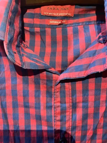 Camisa ZARA Xadrez Super Slim 