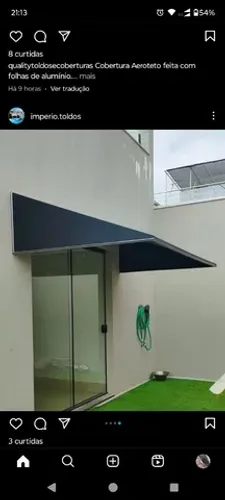 Toldo fixo sob medida.valor 250$ m2