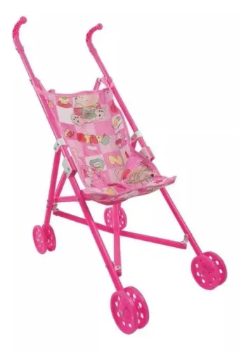 carrinho de boneca 60x35x20,5cm plastico tk-1961 rosa