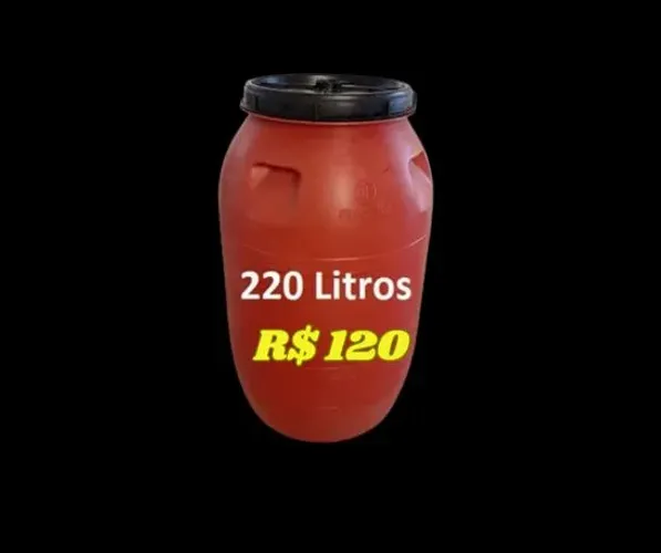 Bombona galão plástico 220litros captação de água