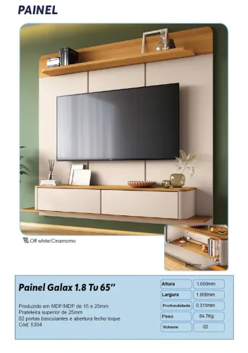 Painel Galax 1.8cm Tv65'' - R$1.199,00