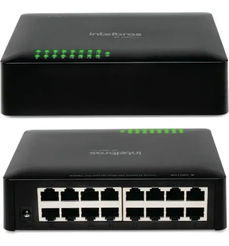 Switch 16 Portas Fast Ethernet Sf 1600 Q+ Intelbras