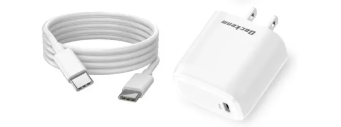 Cabo Usb-c + Fonte Tomada Carregadora Usb-c 20w Pino Chato Carregamento Rápido