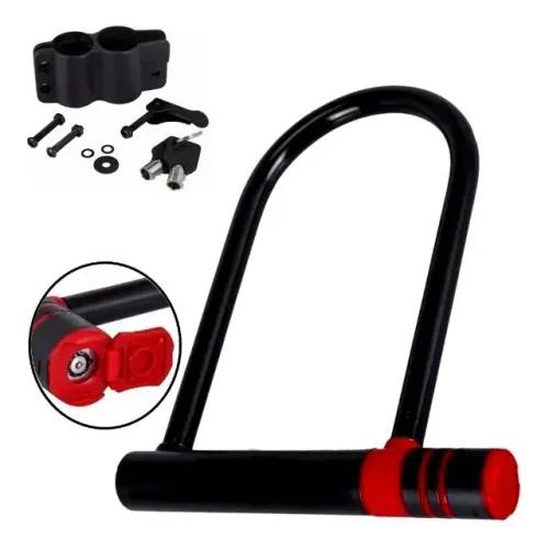 Tranca U Lock Motos Motocicleta Bike Bicicleta Trava Anti-furto