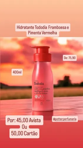 Hidratante Tododia Framboesa e Pimenta Vermelha 400ml