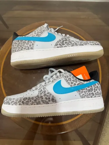 Nike Air Force 1 Leopard Azul - 42 - NOVO