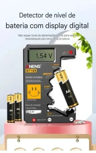 Testador de nível de pilhas com display digital