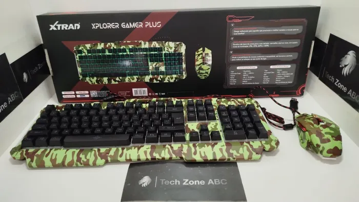 OFERTA Kit Gamer Teclado e Mouse Xtrad Xplorer Plus Camuflado