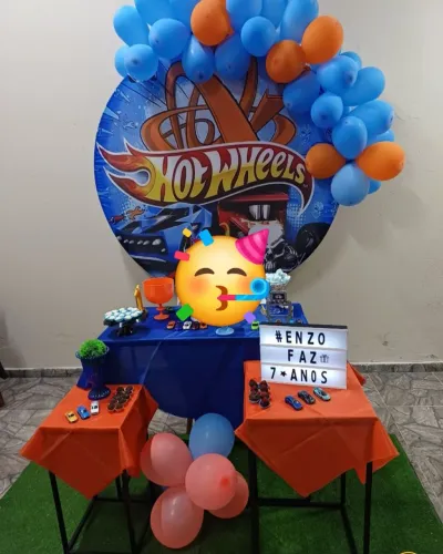 Painel redondo tecido Hot Wheels