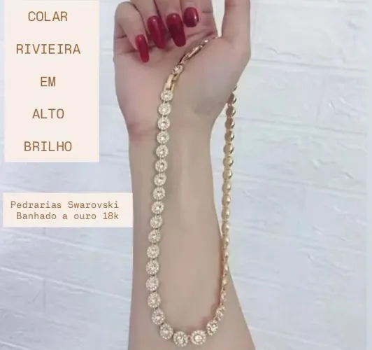 Colar Rivieira em Alto Brilho Pedras Swarovski