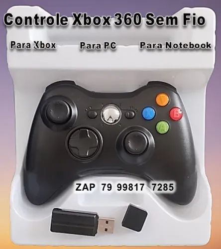 Controle Xbox 360 Sem Fio pra PC Xbox e Notebook