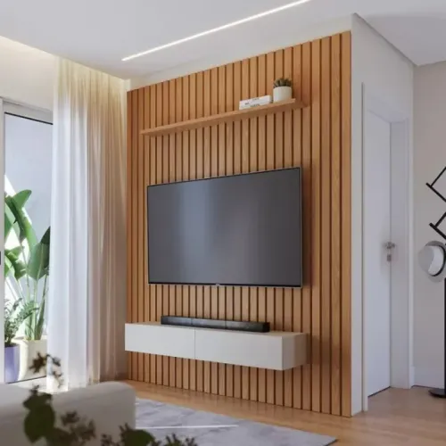 Conj Painel Ripado Mod. 1956 Freijo/Off White Matte Niagara Colibri