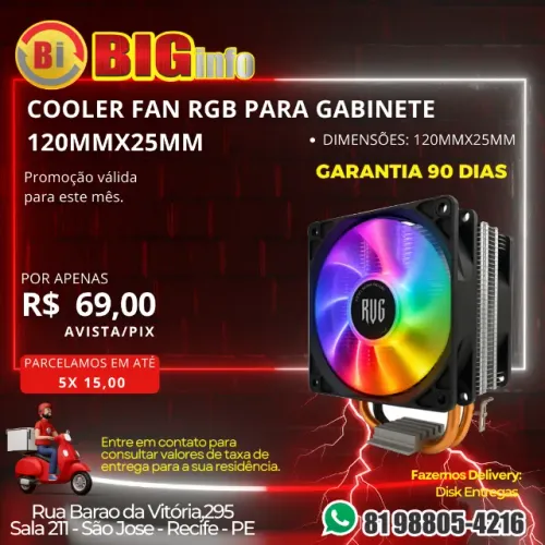 Cooler Para Processador Intel / Amd Led Gamer G-vr341