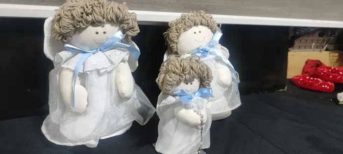 Anjinhos feitos de tecido para decoração