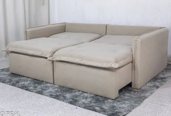 Sofá Cama Bélgica no Linho Bege