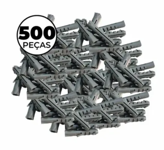 Bucha de Nylon 8mm Cinza Universal sem anel - 500 Peças