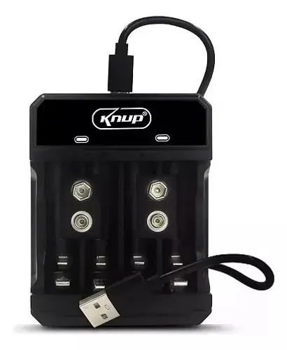 Carregador de 4 Pilhas Usb
